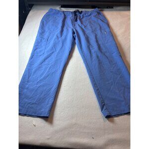 Fig Unisex Blue Scrub Pants With Drawstring Waist & Multiple Pockets 38.5x25.5